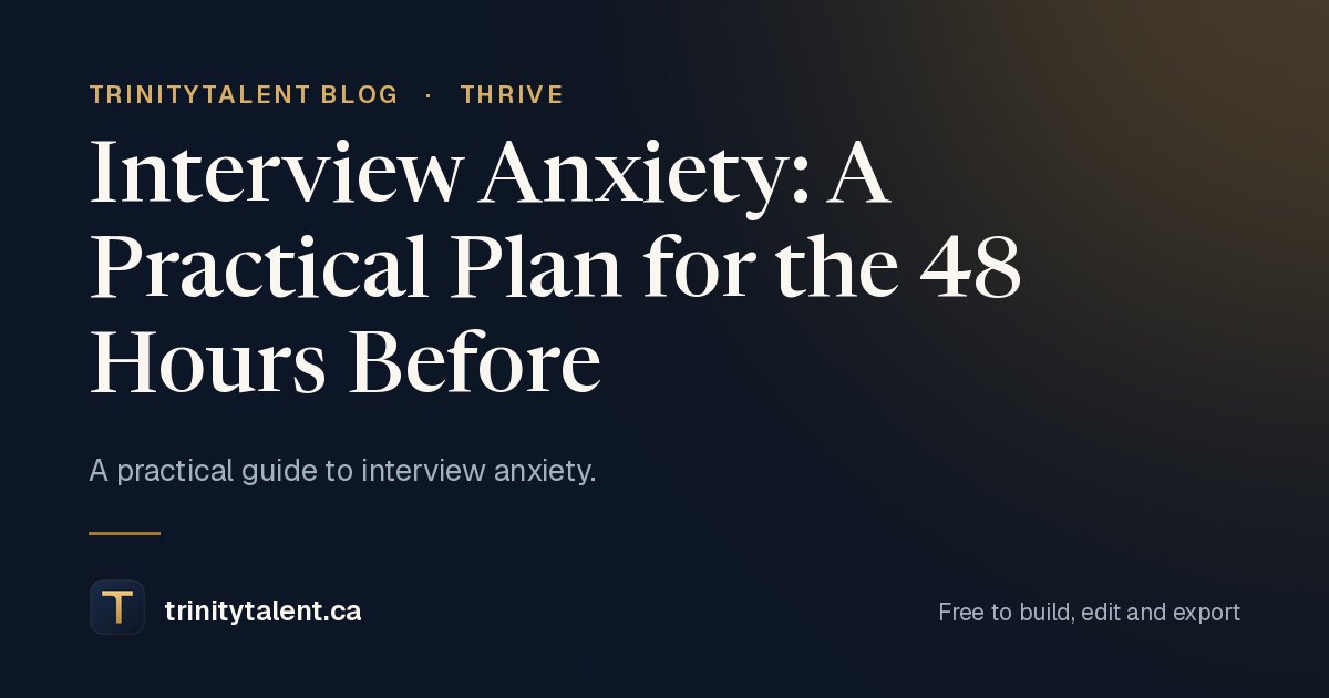 Interview anxiety, a TrinityTalent guide to a practical plan for the 48 hours before an interview